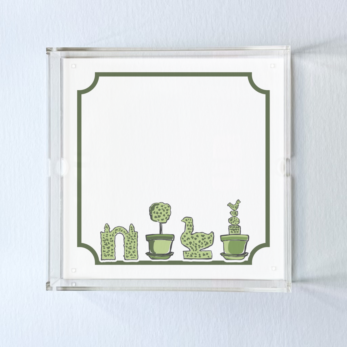 Garden Follies Square Acrylic Tray, 3 Sizes