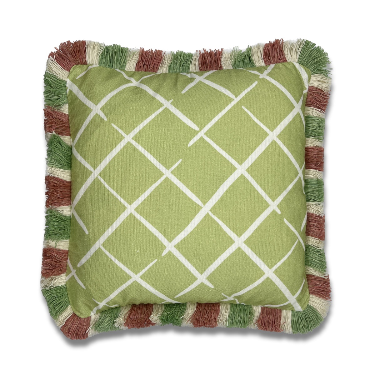 Bahama Court Meadow Pillow with Brush Trim