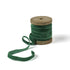 a dark green Velvet Ribbon on Wood Spool in a white background
