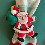 Vintage Santa w/Gift Bag Christmas Napkin Rings, Set of 6