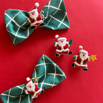Vintage Satin Santa w/Gifts Napkin Rings, Set of 4