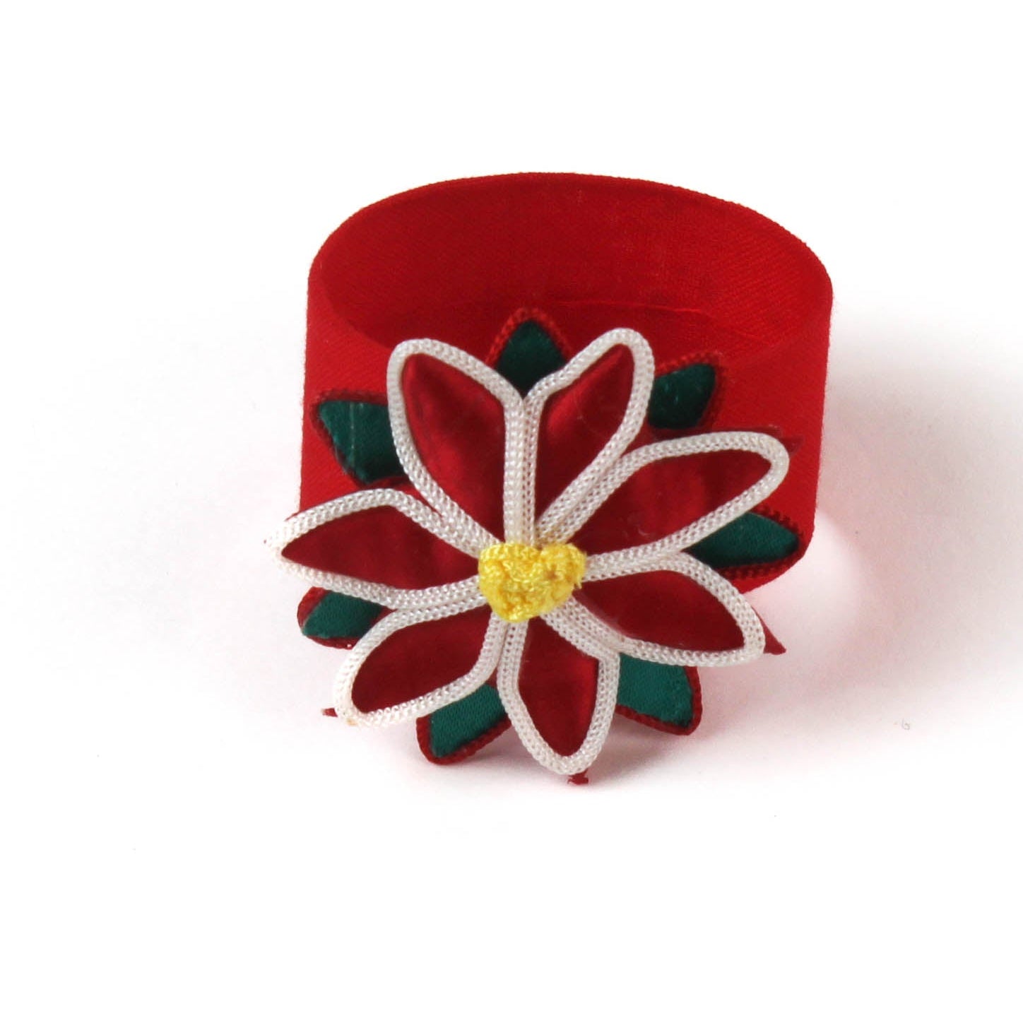 Vintage Satin Poinsettia Napkin Ring