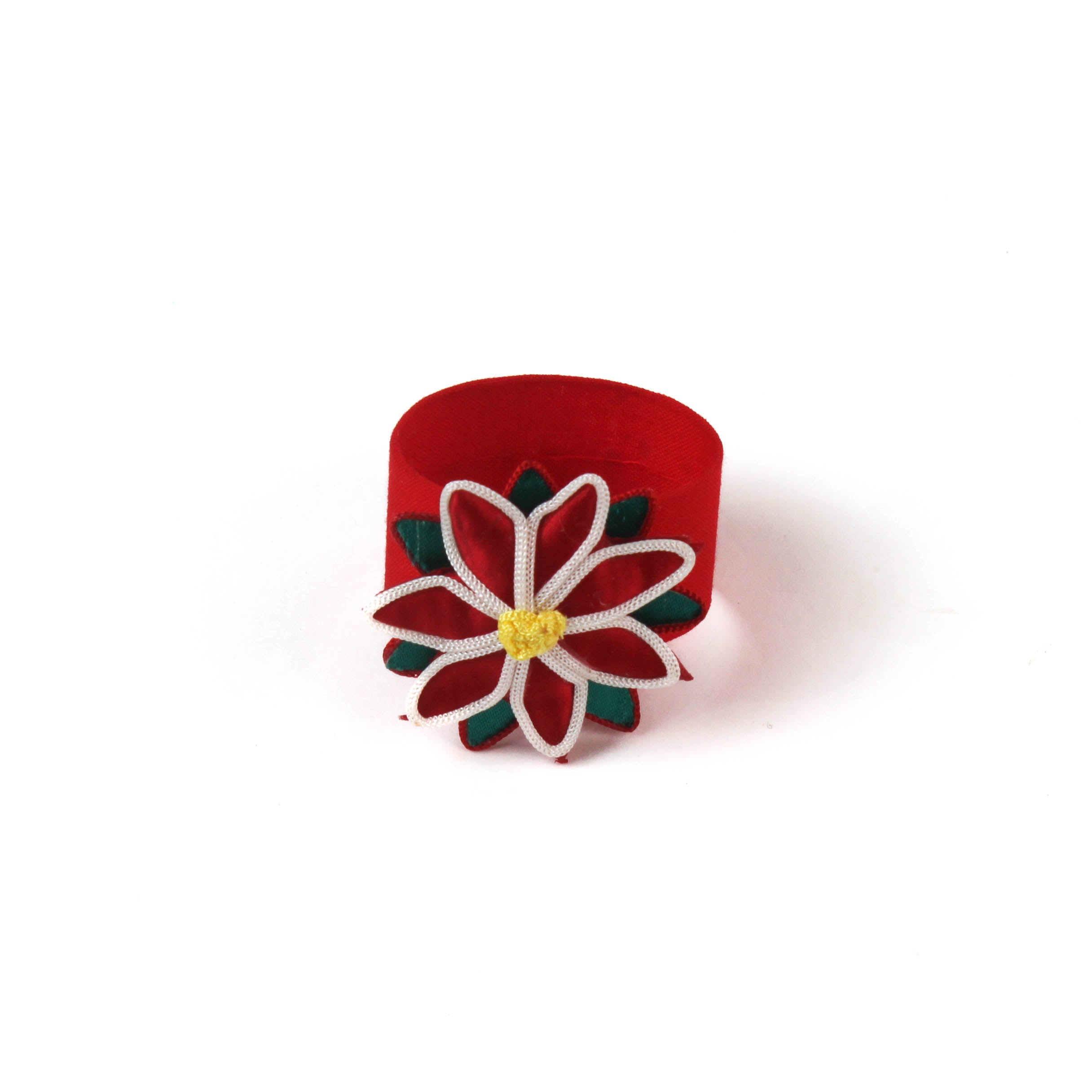 Vintage Satin Poinsettia Napkin Ring