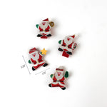 Vintage satin Santa gifts napkin rings set, 2.25" H x 1.75" W