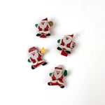 Vintage Satin Santa with Gifts Christmas Napkin Rings, Set of 4
