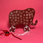 Vintage Hand-Painted Wood Rolling Elephant