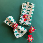 Vintage Satin Poinsettia Napkin Rings, Set of 4