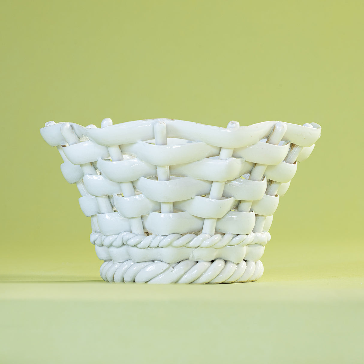 Woven Italian Vintage Ceramic Basket