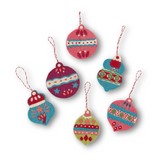 Darling Ornaments Felt Colorful Christmas Ornaments, Set of 6
