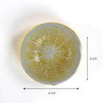 Yellow citrus slice glass ornament with textured detail, 4.125-inch round decorative accent on a white background, perfect for Christmas tea towel styling, holiday tablescapes, and seasonal home décor