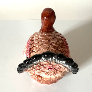 Vintage Thanksgiving Tureen Small Ceramic Turkey Centerpiece
