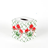 Cottage Grove Red Geranium Tissue Box Cover