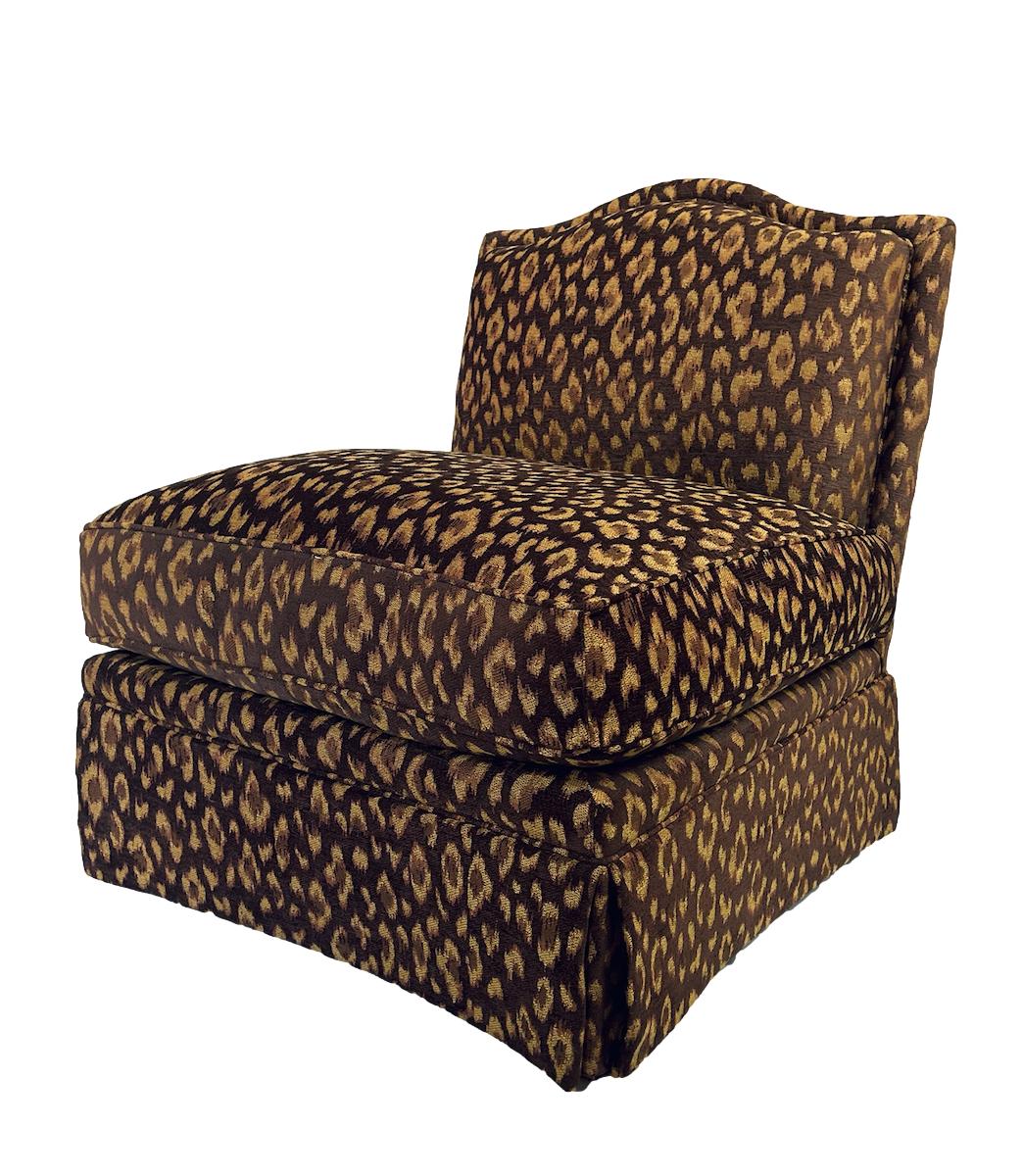 a vintage leopard print chair