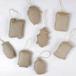 Back view of Hand Painted Beaded Reindeer Christmas Ornament set showing linen fabric finish.