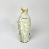 The back of a lidded ceramic cockatoo jar from madcap cottage