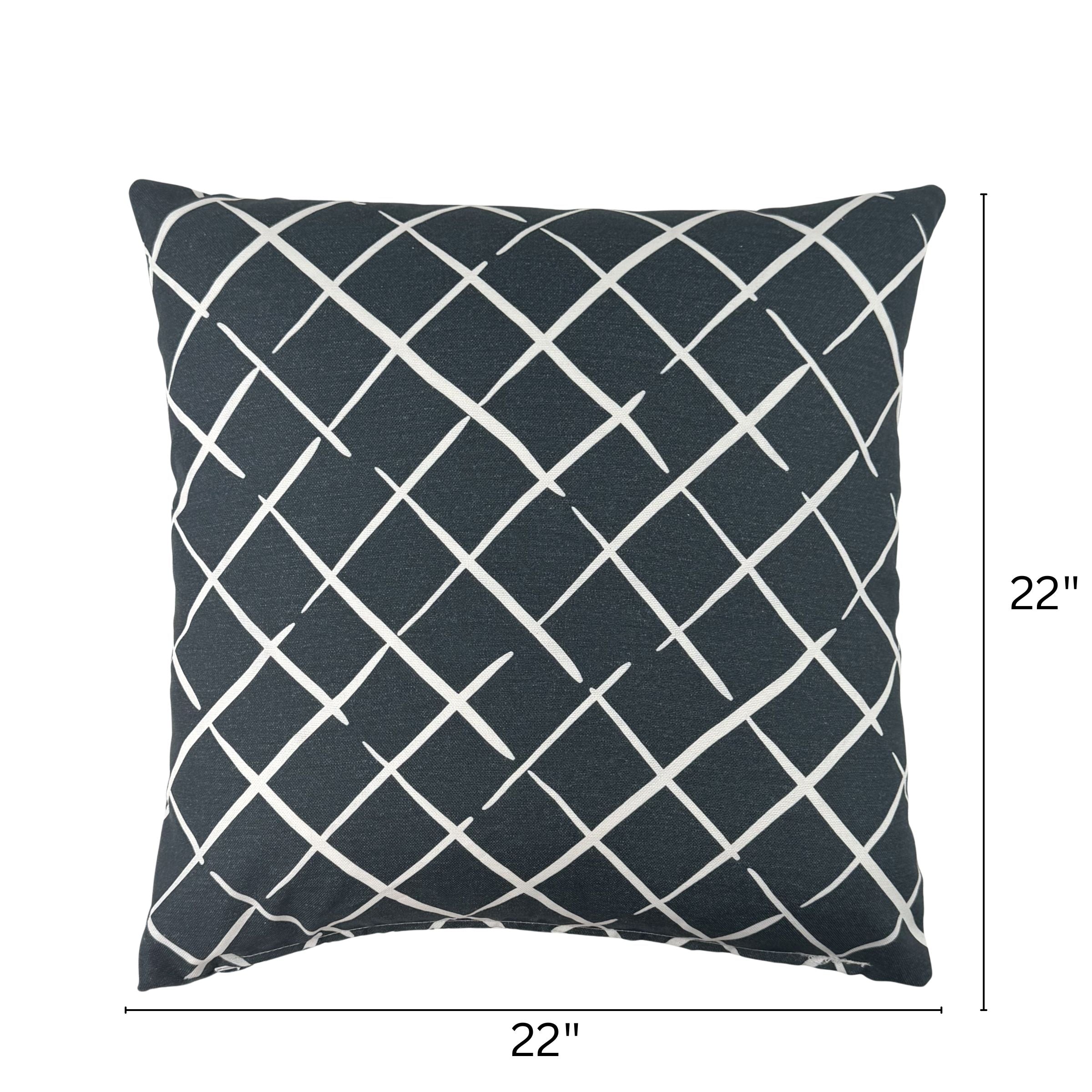 Bahama Court Trellis outdoor pillow, 22 by 22 inches.