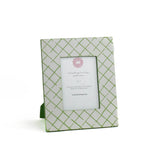 an 5' by 7' Bahama Court hand painted photo frames on a white background