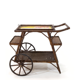 Vintage Bar Cart with Swans Island Removable Serving Tray