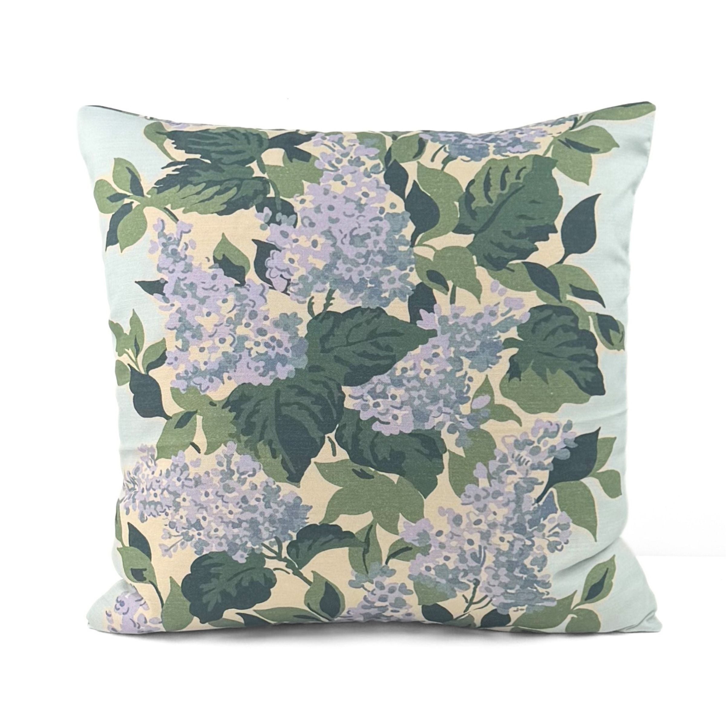 Back view of Bar Harbor Floral outdoor pillow.