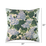 Bar Harbor Floral outdoor pillow, 22 by 22 inches.