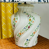 Vintage Italian Floral Ceramic Table Lamp