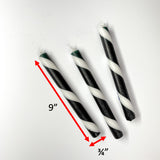 Madcap cottage halloween themed black and white candles dimensions with 9" by 3/4"