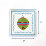 Blue Ornaments Christmas Acrylic Tray large with dimension of 12" x 12".