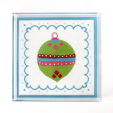 a large blue square Acrylic Trays with Ornament motif on it on a white background