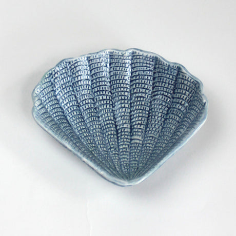 a blue ceramic shell bowl from madcap cottage