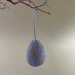 blue felted wool easter egg ornament