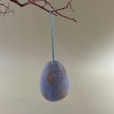 blue felted wool easter egg ornament