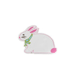 a bunny-shaped spring paper place card designed by Madcap Cottage on a white background
