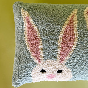 bunny and chick easter pillow - bunny detail