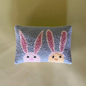 bunny and chick easter pillow