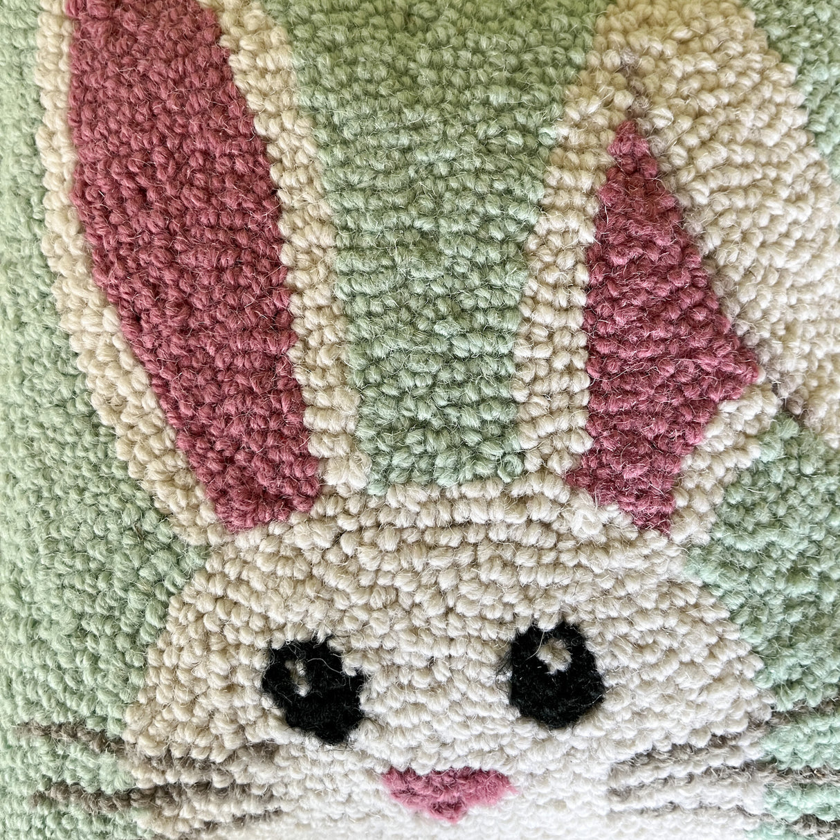 square bunny pillow detail