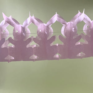 Pink/White Paper Easter Bunny Tissue Paper Garland