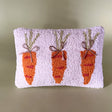 Hooked Wool Carrots Pillow