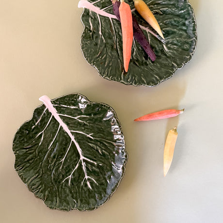 Hand-Painted Cabbage Plates