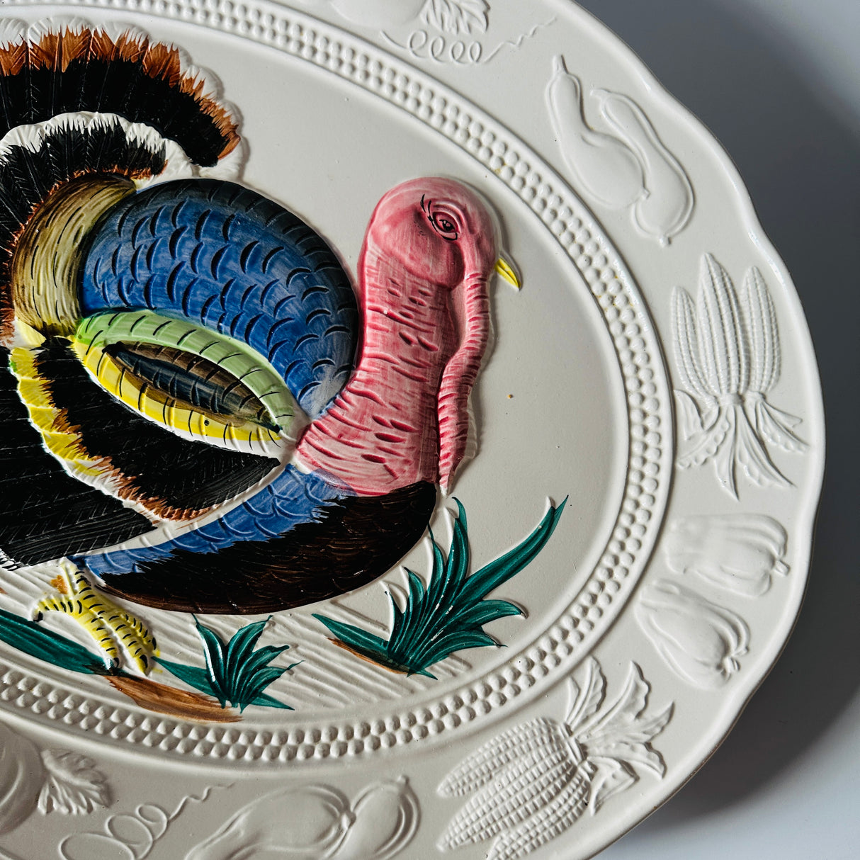 Vintage Oversized Oval Ceramic Turkey Platter