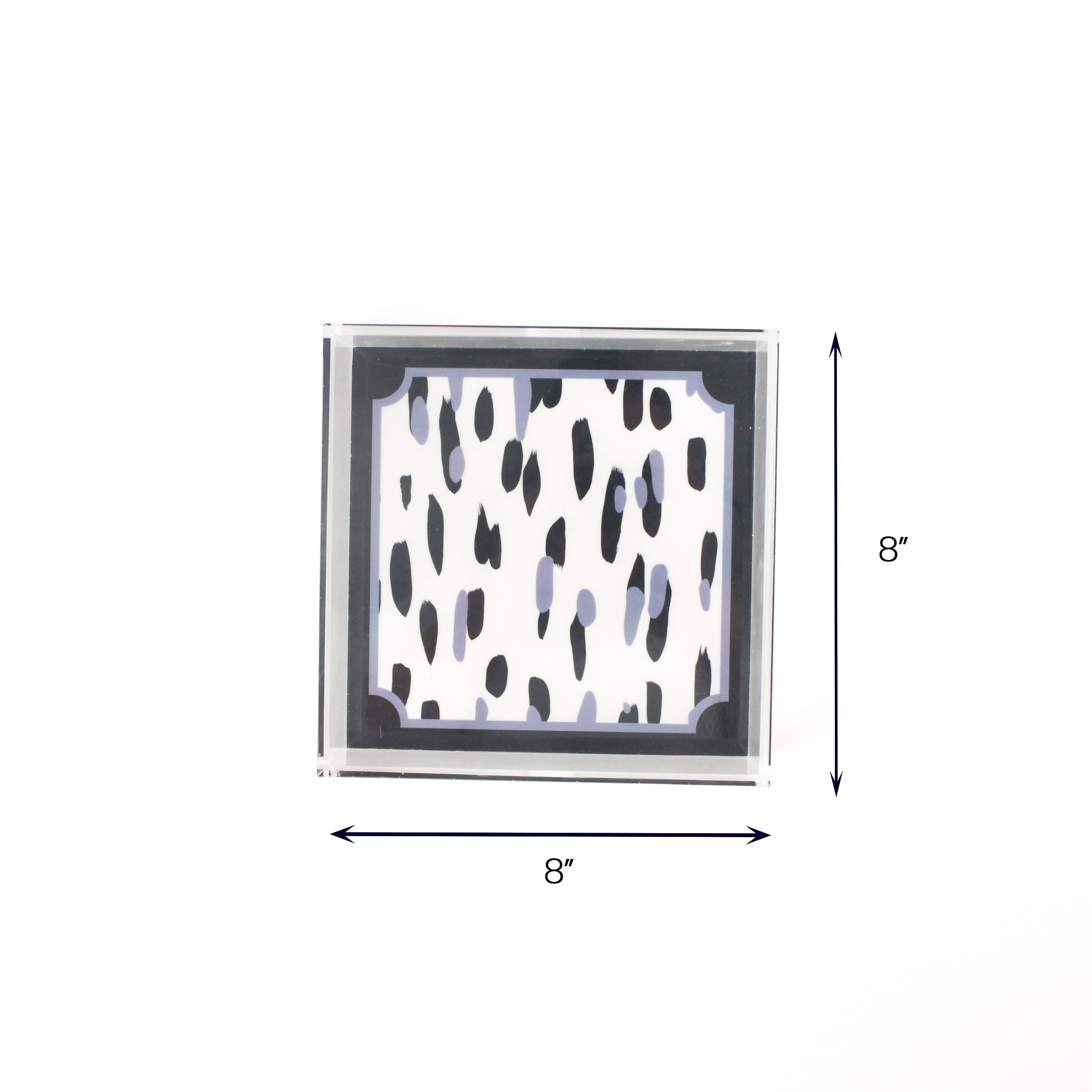 Club House Blue Square Acrylic Tray Medium with dimension of 8" H x 8" W.