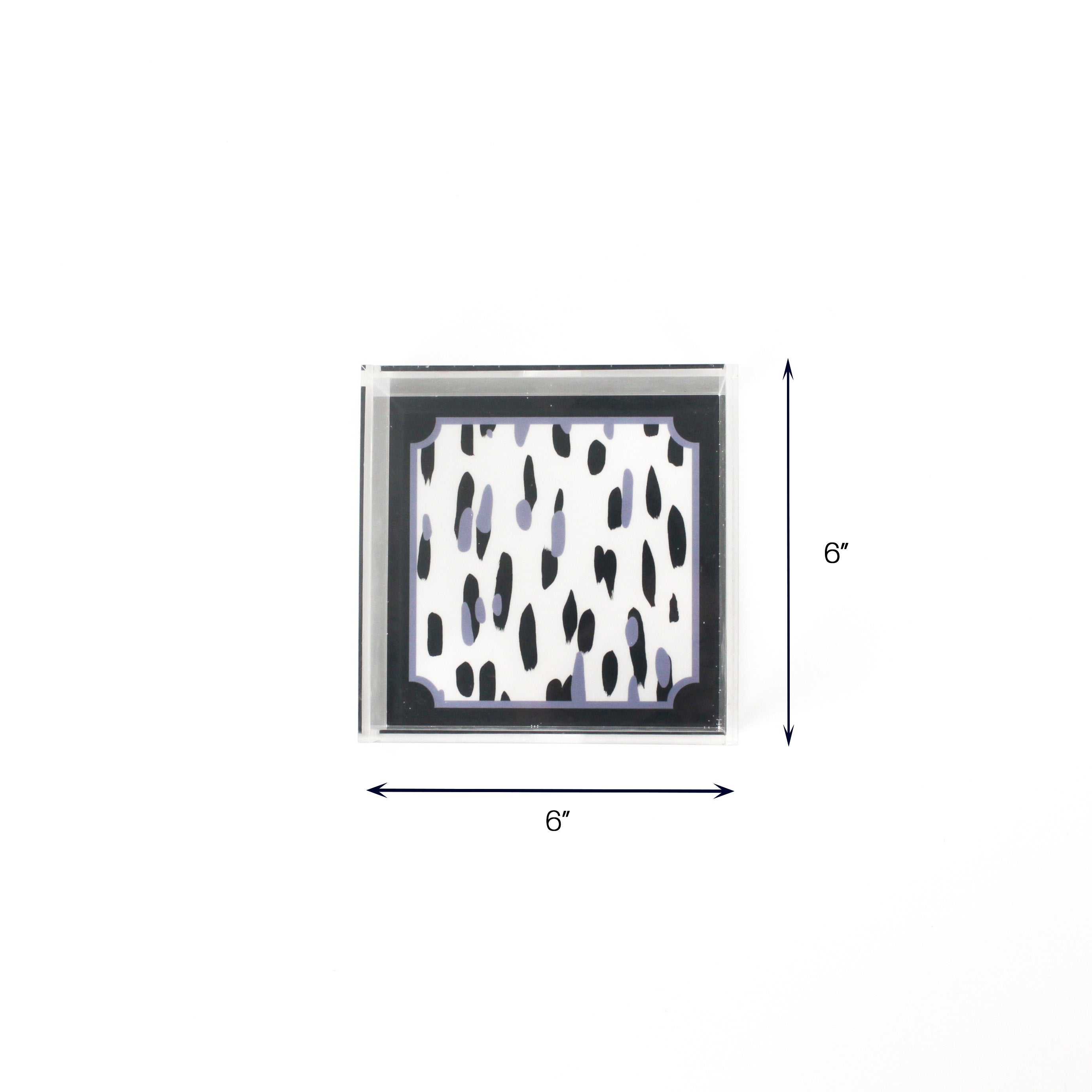 Club House Blue Square Acrylic Tray Small with dimension of 6" H x 6" W.