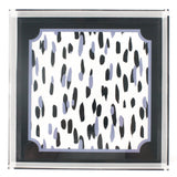 Club House Navy Blue Square Acrylic Tray, large. Club House is two shades of blue style brush strokes with a blue border.
