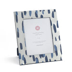 a 8' x 10' blue Club house hand painted photo frame on a white background