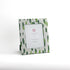 a 8' x 10' green Club house hand painted photo frame on a white background