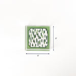 Club House Square Green Acrylic Tray (Small) with dimension of 6" x 6".