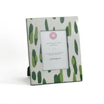 a 5' x 7' green Club house hand painted photo frame on a white background