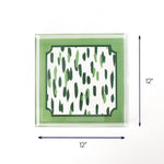 Club House Square Green Acrylic Tray (Large) with dimension of 12" x 12".