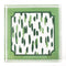 large Club House Meadow Green Square Acrylic Tray. Club House design is two colors of green style brush strokes with a green border.