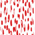 A pink and red brushstroke patterned fabric with abstract painted shapes on a white background.