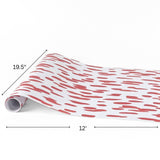 Clubhouse red paper table runner measuring 12 feet long and 19.5 inches wide.